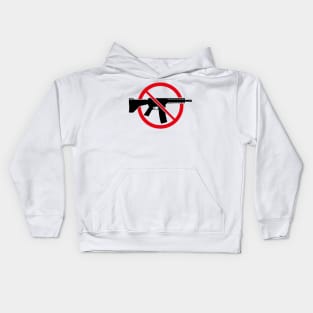 Gun Ban / Prohibition Sign (No Weapons / Peace / 2C Cut) Kids Hoodie